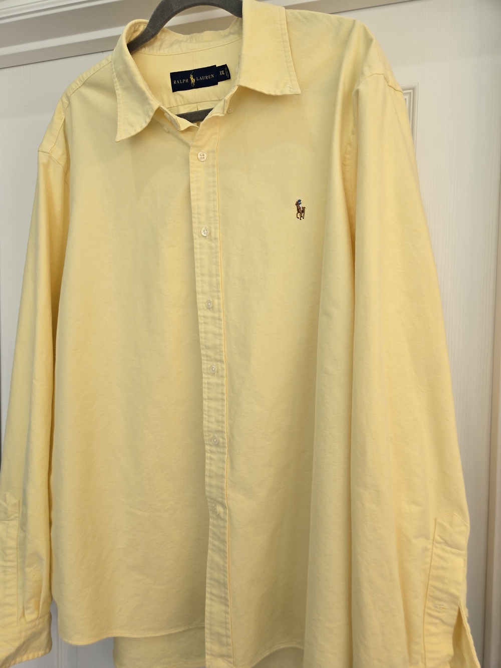 Ralph Lauren Butter Yellow Classic Button-Down Brown Polo Pony Preppy Old Money - Picture 10 of 14